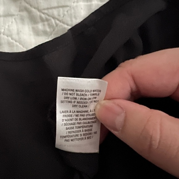 Black top with lace short sleeves. Single button closer at the back. - Picture 6 of 6